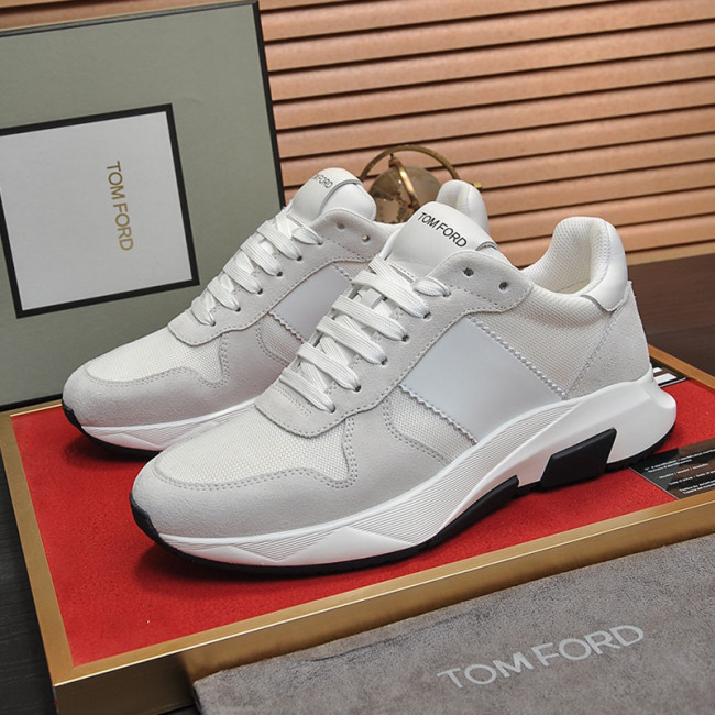 Tom Ford Mens Shoes Fashion Sneakers Luxury Brand Casual ShoesSUEDE AND NEOPRENE JAGO SNEAKER with Original Box Whatapp