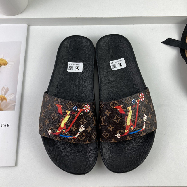 Louis Vuitton Men Shoes Slippers Sandals Flip Flop Luxury Brand WATERFRONT MULE with Original Box Whatapp