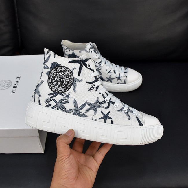 Versace Mens Shoes Sneakers Lace-Up Canvas Ankle Boots Luxury Brand Fashion Shoes for Men Whatapp