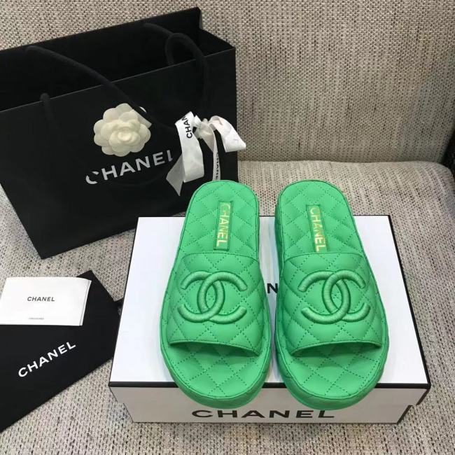 Chanel Womens Shoes Mules Lambskin Green Whatapp