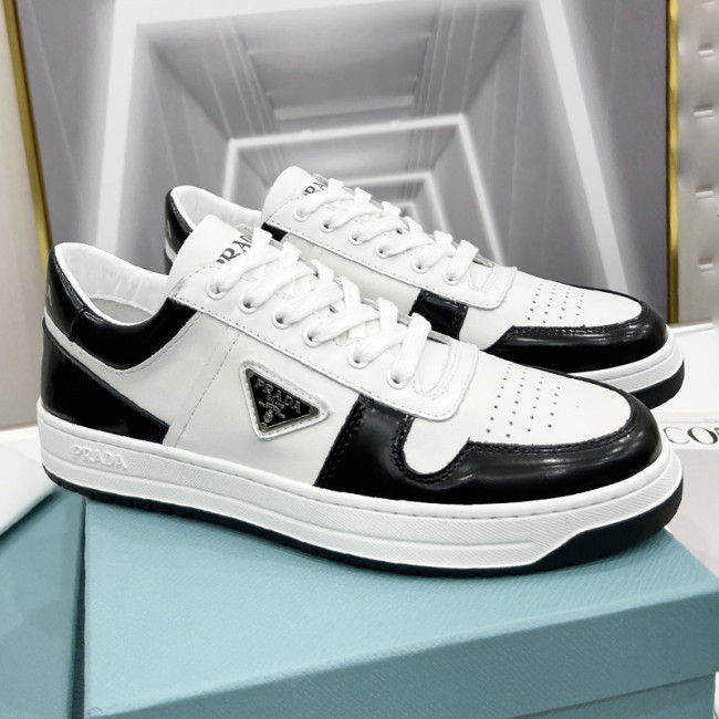 Prada Mens Shoes Casual Luxury Brand Breathable Sneakers with Original Box Downtown leather sneakers 2EE364_3LKG_F0964 Whatapp