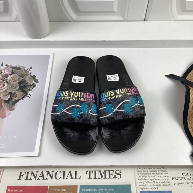 Louis Vuitton Men Shoes Slippers Sandals Flip Flop Luxury Brand WATERFRONT MULE with Original Box Whatapp