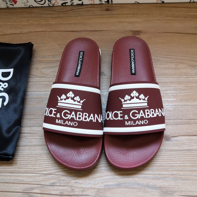 Dolce&Gabbana Womens Mens Shoes Sandals Milano Slides In Rubber And Calfskin Luxury Sandals Beach Wear with Original Box Slippers Whatapp