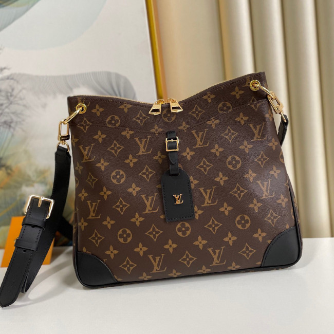 Louis Vuitton Womens Bags Luxury Brand Fashion Type ODÉON MM Black Monogram coated canvas M45352 with Original Box Whatapp