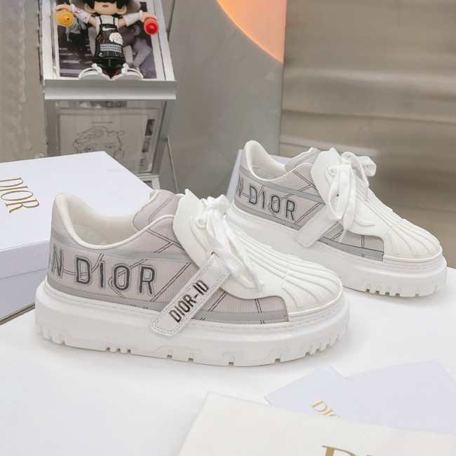 Dior Womens Shoes Sneakers Luxury Brand DIOR-ID SNEAKER White and French Blue Technical Fabric with Original Box KCK309TNT_S93B Whatapp