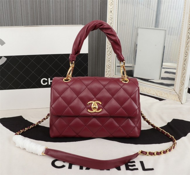 Chanel Womens Bags Shoulder Bag Small Flap Bag with Top Handle Whatapp