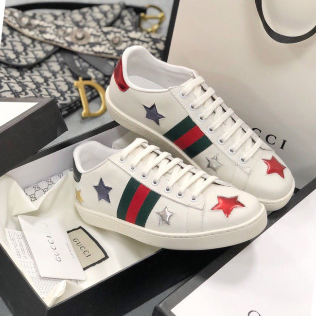 Gucci Womens Shoes Fashion Sneakers Lace-Up Luxury Brand Women's Ace Embroidered Sneaker with Original Box Whatapp