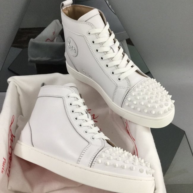 Christian Louboutin Mens Shoes Luxury Brand Red Bottom Design Louis Junior Spikes Flat with Original Box CL sneakers Whatapp