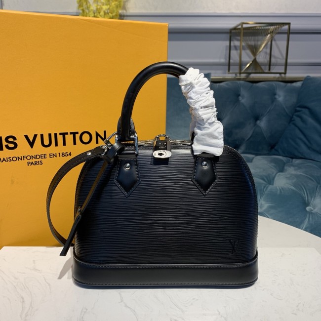 Louis Vuitton Womens Bags Handbags Luxury Brand Fashion Type ALMA PM Black Epi Leather Women Bags M40302 Whatapp