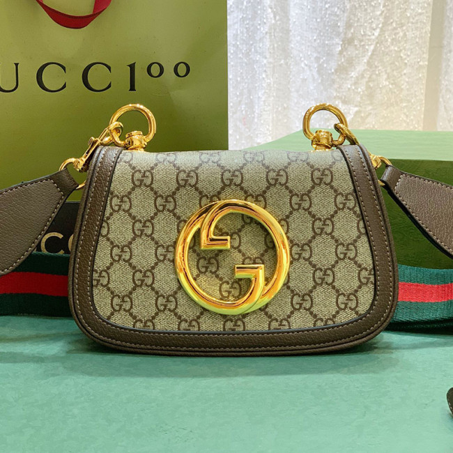 Gucci Womens Bags Shoulder Messenger Bag Luxury Brand Gucci Blondie mini bag in beige and ebony supreme with Original Box 698643 UXXAG 9161 Whatapp