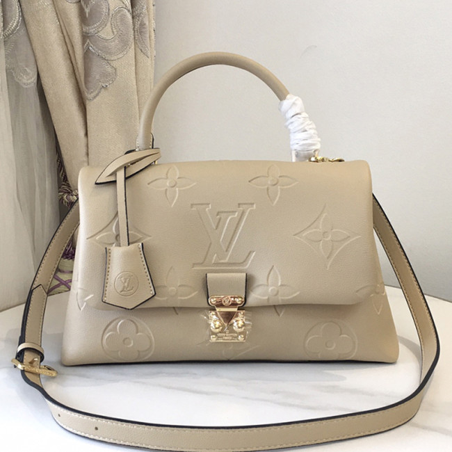 Louis Vuitton Womens Bags Messenger Shoulder Bags Luxury Brand MADELEINE MM M46008 Crème Beige Embossed grained cowhide leather with Original Box Whatapp