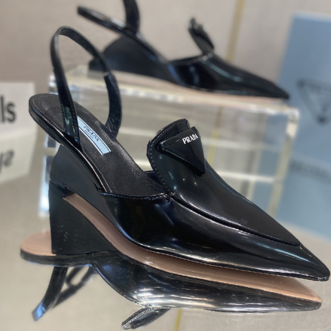 Prada Womens Shoes Slingback Pumps Luxury Brand Casual Shoes for Women with Original Box Whatapp