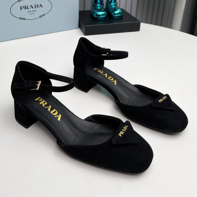 Prada Womens Shoes Sandals Casual Luxury Brand Pumps 4cm Heel with Original Box Whatapp