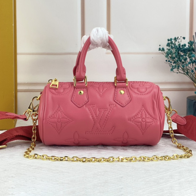 Louis Vuitton Womens Bags Shoulder Messenger Bags Luxury Brand PAPILLON BB M59826 Dragon Fruit Pink Quilted and embroidered smooth calf leather Whatapp