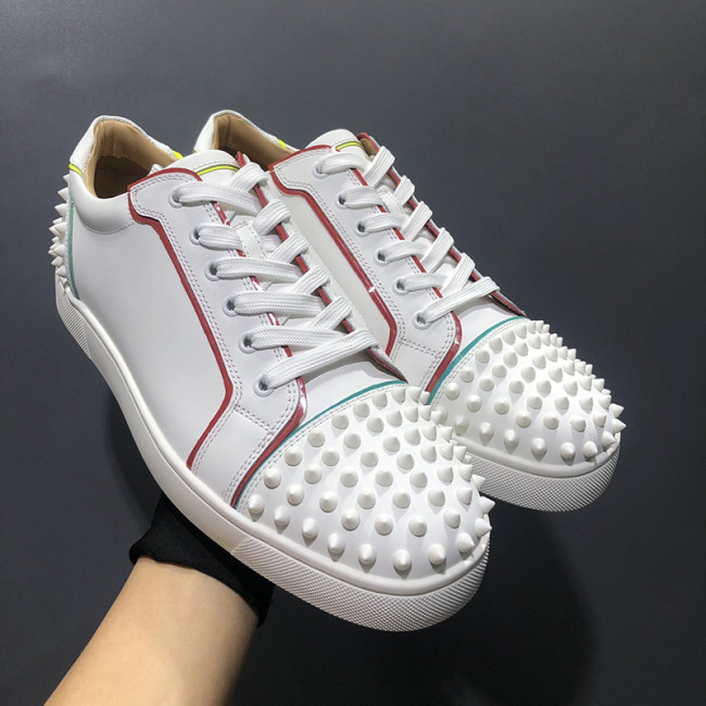 Christian Louboutin Mens Shoes Luxury Brand Red Bottom Design Louis Junior Spikes Flat with Original Box CL sneakers Whatapp