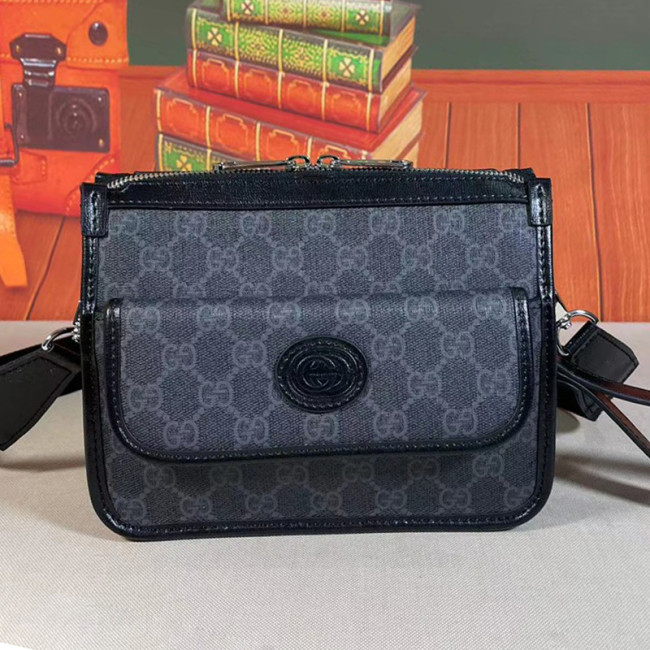 Gucci Womens Mens Bags Crossbody Shoulder Messenger Bags Luxury Brand Messenger bag with Interlocking G in black GG Supreme 674164 92THN 1000 with Original Box Whatapp