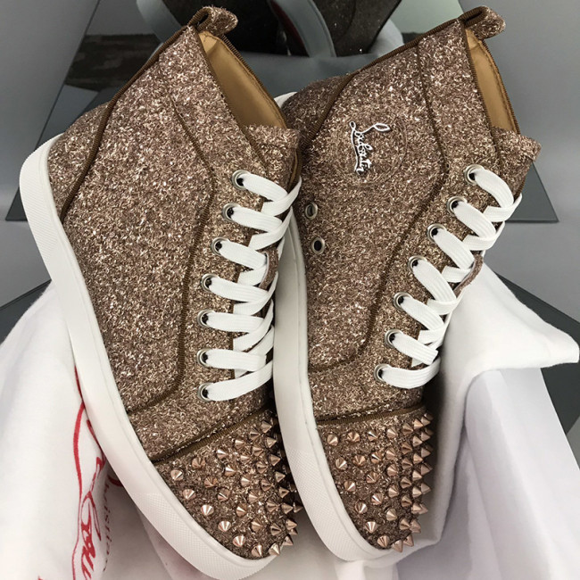 Christian Louboutin Mens Shoes Luxury Brand Red Bottom Design Louis Junior Spikes Flat with Original Box CL sneakers Whatapp