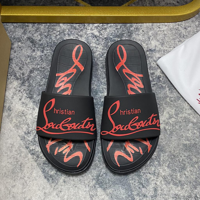 Christian Louboutin CL Men Shoes Slippers Luxury Brand Red Botton Mens Slides with Original Box Whatapp