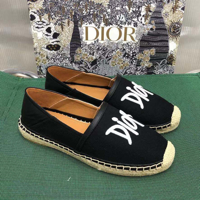 Dior Women Shoes Luxury Brand Design Dior Espadrille Nude Mesh Embroidery Womens Shoes with Original Box Whatapp