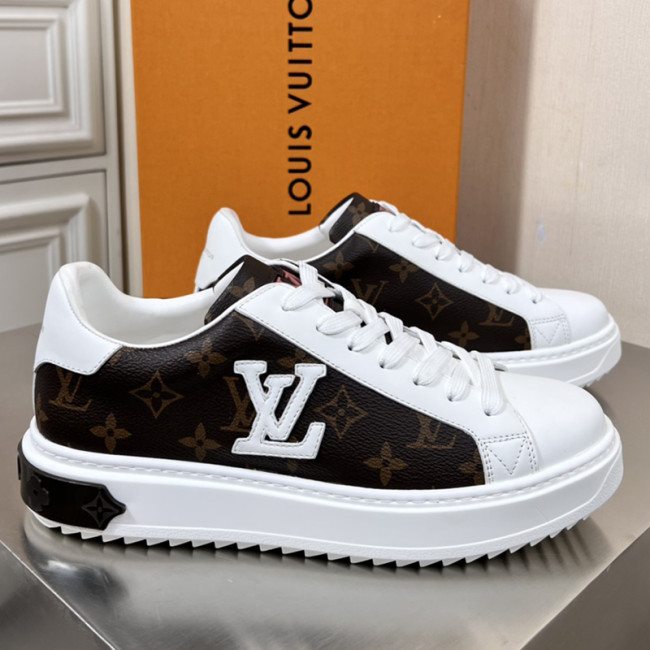 Louis Vuitton Mens Shoes Sneakers Lace-Up Luxury Brand Fashion TIME OUT SNEAKER with Original Box Whatapp