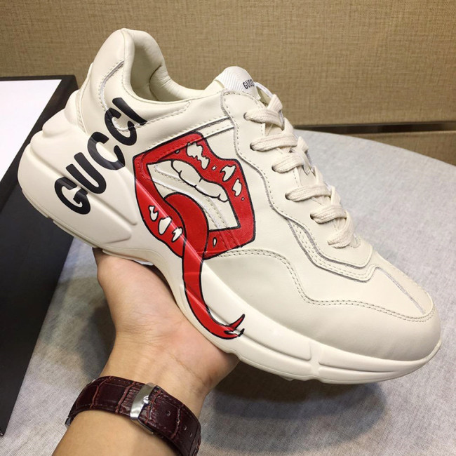 Gucci Womens Shoes Sneakers Fashion Type Luxury Brand Design Rhyton Sneaker with Original Box Whatapp