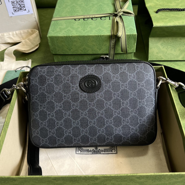 Gucci Mens Womens Bags Shoulder Bag Luxury Brand Ophidia GG shoulder bag in grey and black Supreme with Original Box 699439 UULHK 8576 Whatapp