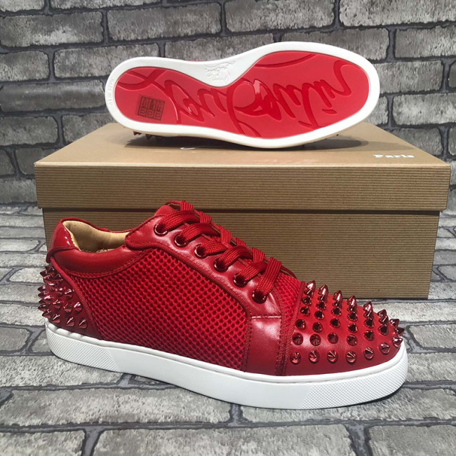 Christian Louboutin Mens Shoes Luxury Brand Red Bottom Design Louis Junior Spikes Flat with Original Box CL sneakers Whatapp