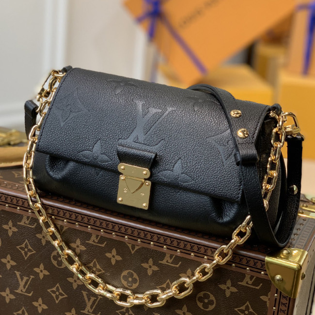 Louis Vuitton Womens Bags Clutch Shoulder Bags Luxury Brand Fashion Type Messenger Bags FAVORITE M45813 with Original Box Black Monogram Empreinte embossed supple grained cowhide leather and supple grained cowhide leather Whatapp