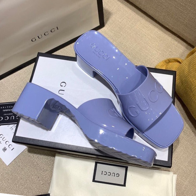 Gucci Womens Shoes Sandals Slides Slippers Luxury Brand Thick Sole 5cm Heel Design Women's GG slide sandal with Original Box Whatapp