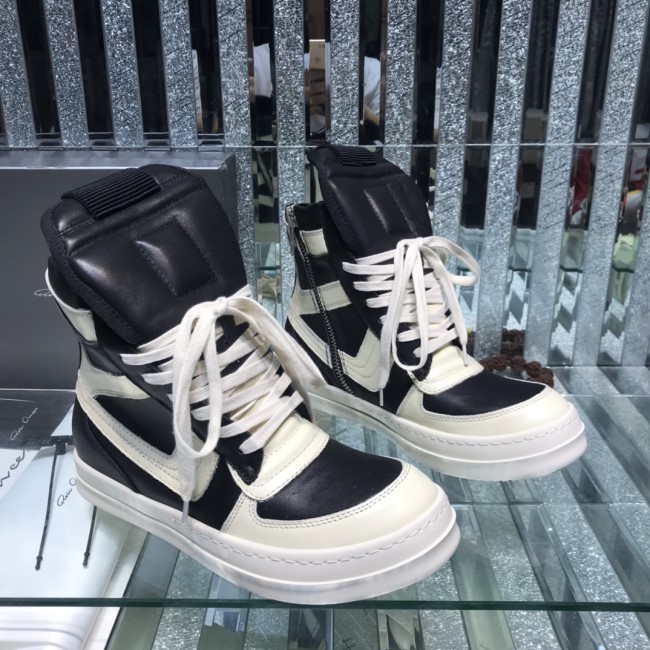 Rick Owens Men Shoes Sneakers Leather High-Top Breathable Mens Casual Shoes Ankle Boots with Original Box Whatapp