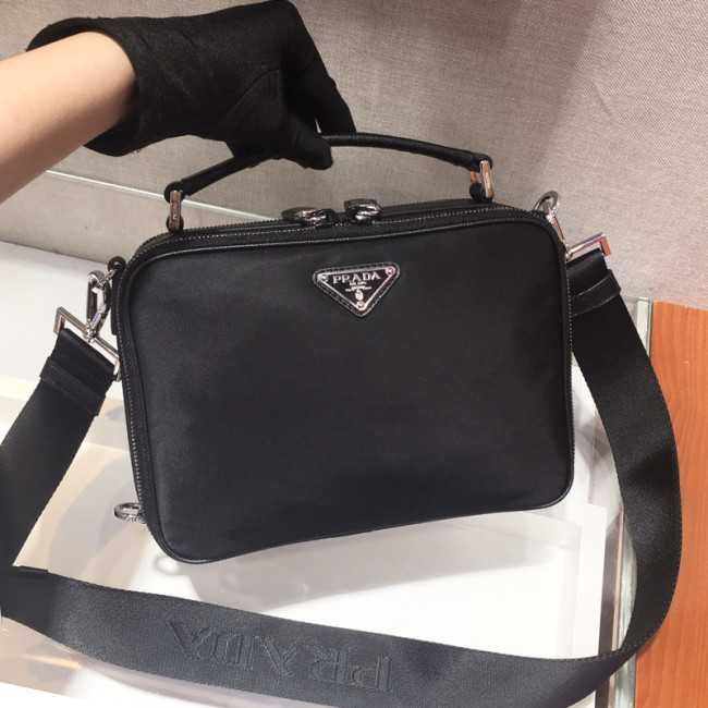 Prada Mens Bags Shoulder Messenger Bags Handbags Luxury Brand Black Prada Prada Brique Ny-Lon bag with Original Box 2VH069_ZO6_F0002_V_ZMI Whatapp