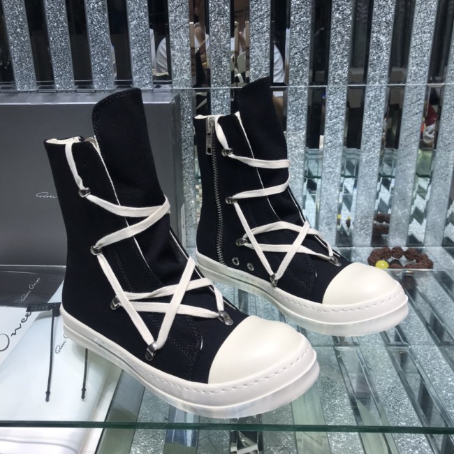 Rick Owens Men Shoes Sneakers Leather High-Top Breathable Mens Casual Shoes Ankle Boots with Original Box Whatapp