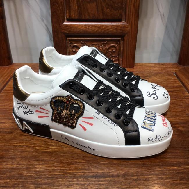 Dolce&Gabbana Men Shoes Fashion Luxury Portofino Sneakers In Printed Nappa Calfskin With Patch CS1570AZ268HWF57 Whatapp