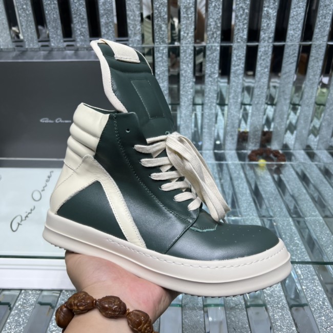 Rick Owens Men Shoes Sneakers Leather High-Top Breathable Mens Casual Shoes Ankle Boots with Original Box Whatapp