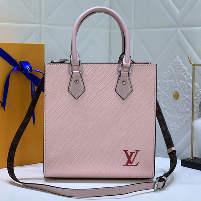 Louis Vuitton Womens Bag Shoulder Messenger Bags Luxury Brand Fashion SAC PLAT BB M58659 Rose Ballerine Pink Epi grained cowhide leather with smooth calf leather on the gussets Whatapp