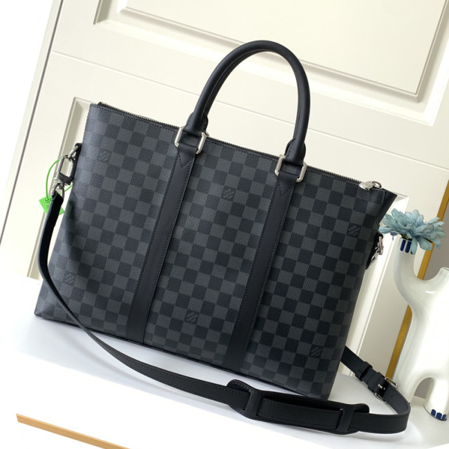 Louis Vuitton Mens Bags Handbags Luxury Brand Fashion Type ANTON BRIEFCASE Damier Graphite Canvas Handbags for Men N40024 Whatapp