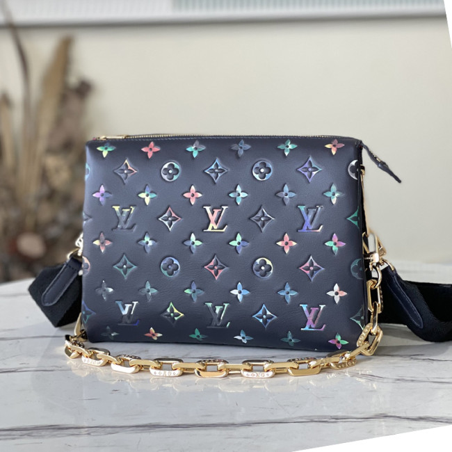 Louis Vuitton Womens Bags Messenger Shoulder Bags Luxury Brand COUSSIN PM M21353 with Original Box Navy Blue Lambskin leather Whatapp