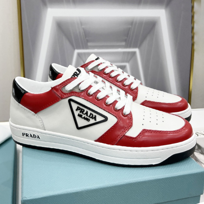 Prada Mens Shoes Casual Luxury Brand Breathable Sneakers with Original Box Downtown leather sneakers 2EE364_3LKG_F0964 Whatapp