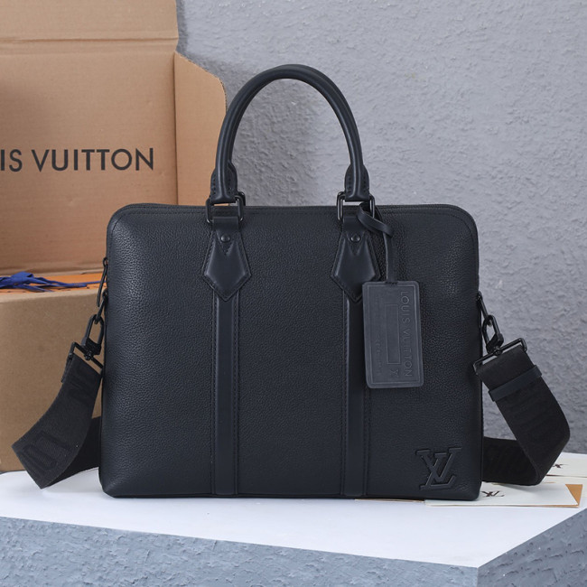 Louis Vuitton Mens Shoulder Bags Handbags Luxury Brand Fashion TAKEOFF BRIEFCASE M59159 Black Grained calf leather Whatapp