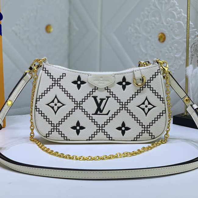 Louis Vuitton Womens Bags Messenger Shoulder Bags Luxury Brand EASY POUCH ON STRAP M81066 Embossed Monogram Empreinte cowhide leather with Original Box Whatapp