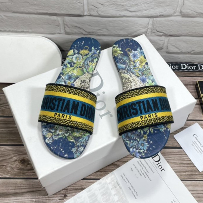 Dior Women Shoes Mule DWAY SLIDE Luxury Brand Womens Sandals Slippers with Original Box Whatapp