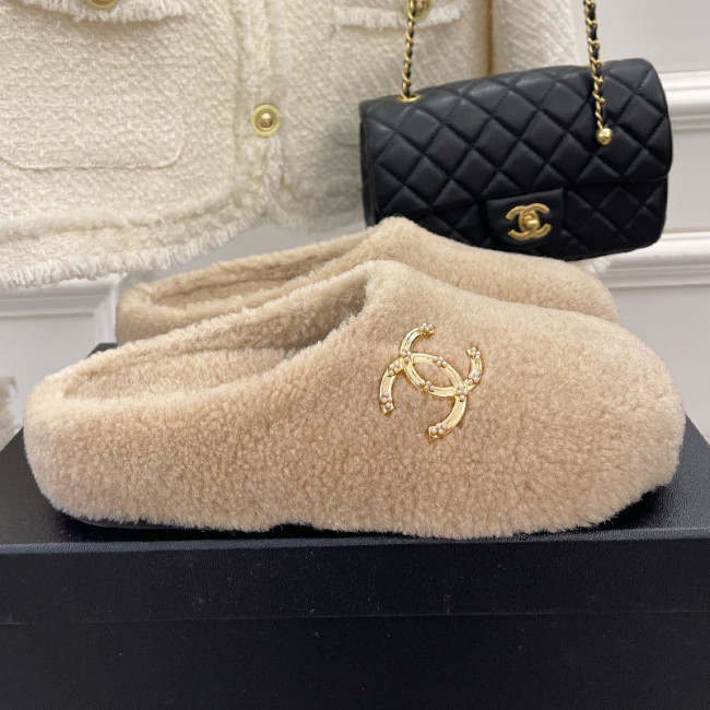 Chanel Womens Shoes Slippers Luxury Brand Winter Plus Velvet Design with Original Box Whatapp