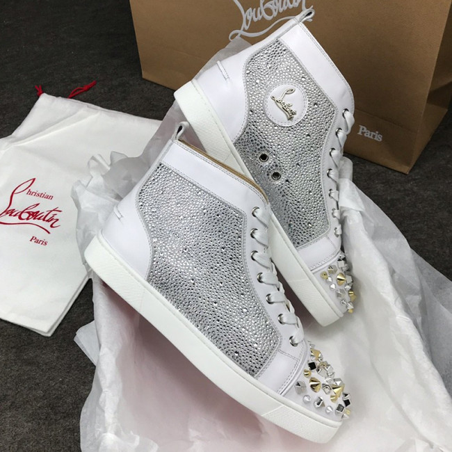 Christian Louboutin Mens Shoes Luxury Brand Red Bottom Design Louis Junior Spikes Flat with Original Box CL sneakers Whatapp