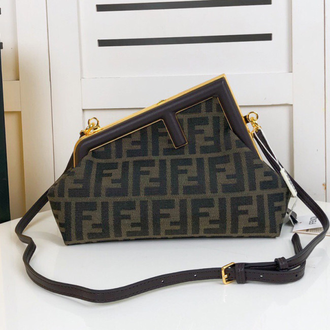 Fendi Womens Bags Clutch Luxury Brand FENDI FIRST MEDIUM Black leather bag 8BP127ABVEF0KUR without Original Box Whatapp