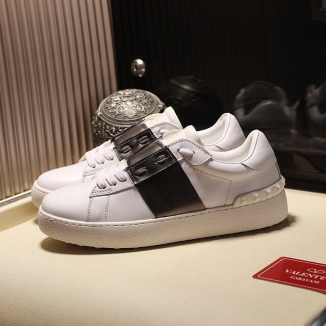 Valentino Garavani Open Sneaker With Metallic Stripe Womens Shoes Sneakers Luxury with Original Box Whatapp