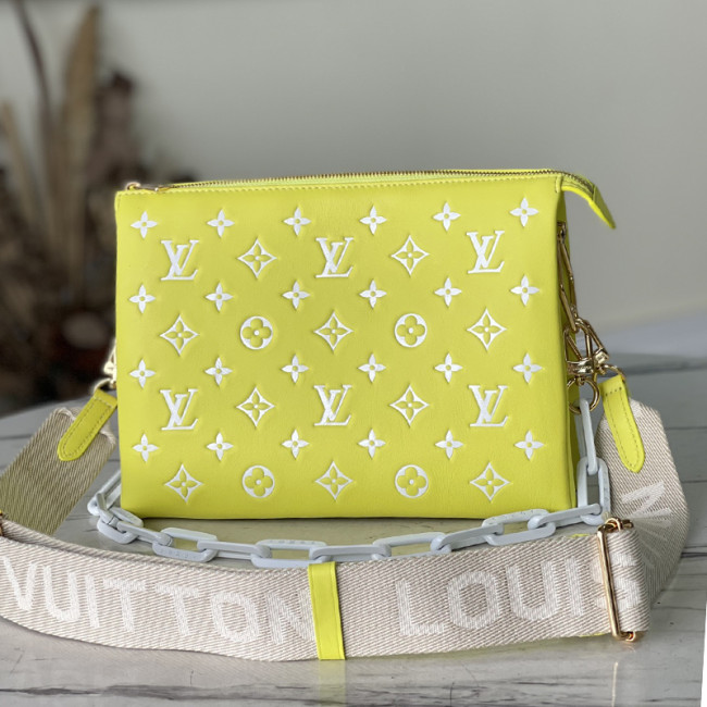 Louis Vuitton Womens Bags Messenger Shoulder Bags Luxury Brand COUSSIN PM Yellow Monogram-embossed puffy calfskin with Original Box M20843 Whatapp