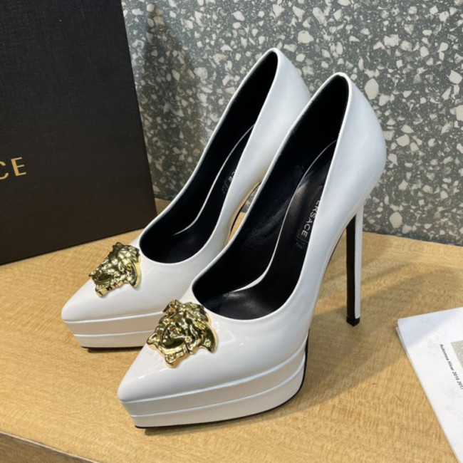 Versace Brand Womens Sandals Shoes Pumps Leather Big Size LA MEDUSA LEATHER PUMPS Design Luxury Brand Sandals for Women Whatapp