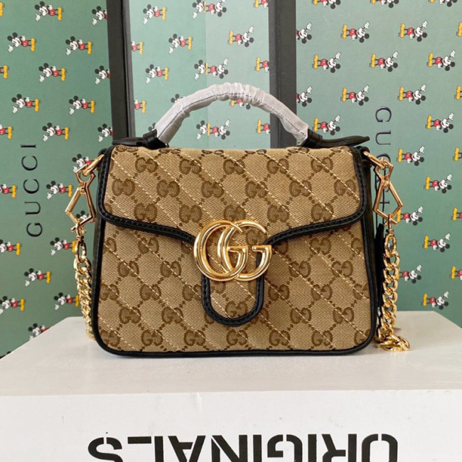 Gucci Womens Bags Handbags Shoulder Messenger Bags Luxury Brand GG Marmont mini top handle bag with Original Box Whatapp