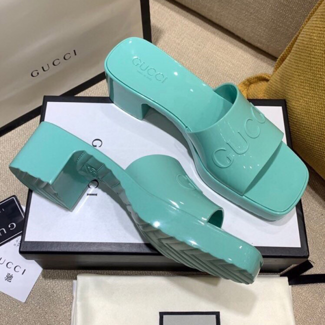 Gucci Womens Shoes Sandals Slides Slippers Luxury Brand Thick Sole 5cm Heel Design Women's GG slide sandal with Original Box Whatapp