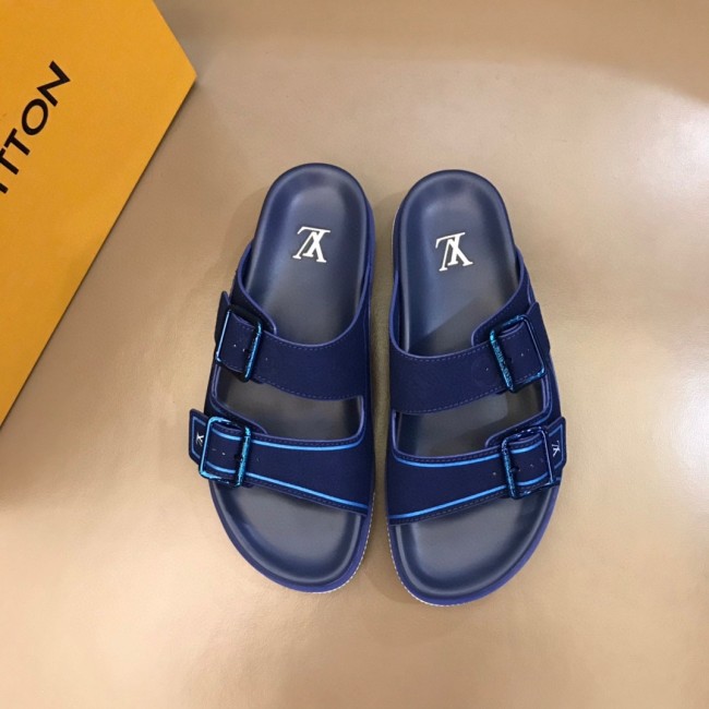 Louis Vuitton Mens Shoes Slippers Sandals Flip Flop Luxury Brand LV TRAINER MULE with Original Box 1A8SL7 Monogram-embossed suede calf leather Whatapp